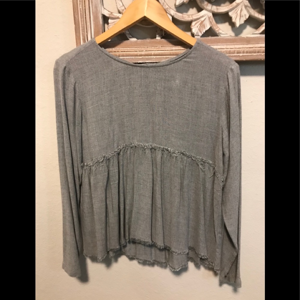 Antropólogie Cloth & Stone Gray Top size Small 🛍